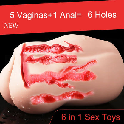 Size Fake Pocket Pussy Realistic Silicone Real Vagina Sex Toys for Men Sex Vagina Buttock Erotic Men Pleasure Male Masturbator